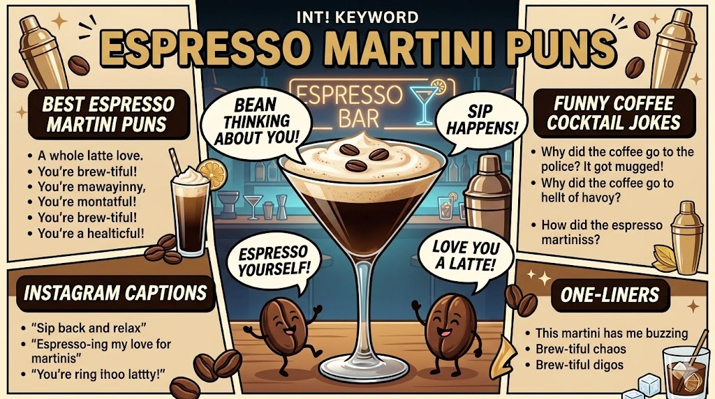 Espresso martini puns and jokes