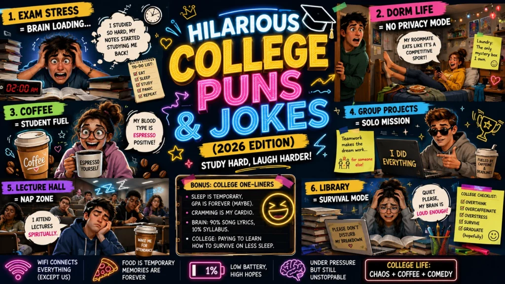 hilarious college puns and jokes