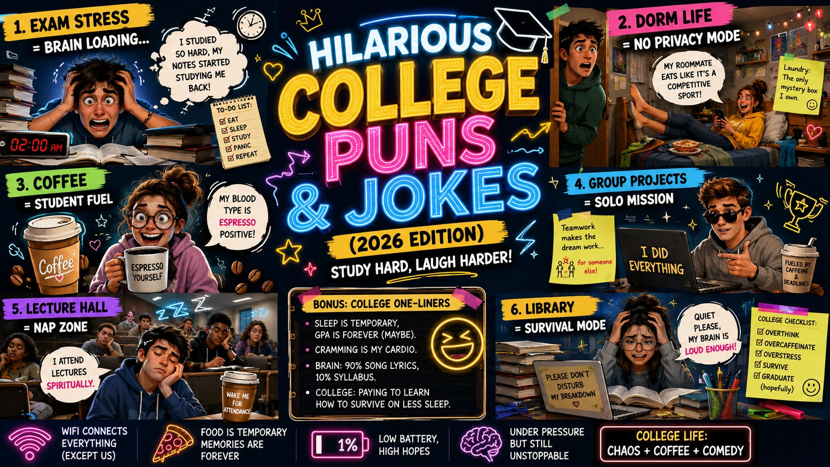 hilarious college puns and jokes