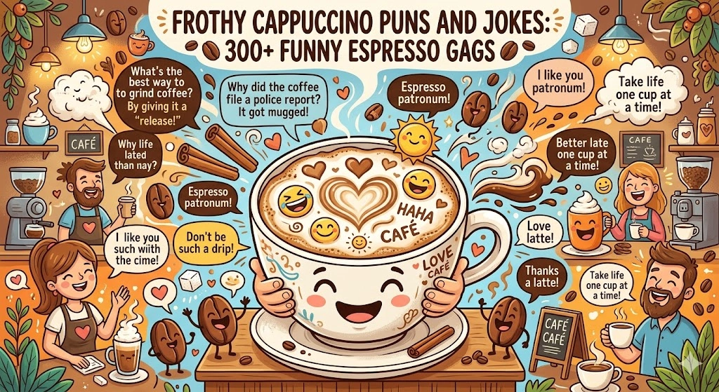 Frothy Cappuccino Puns and Jokes