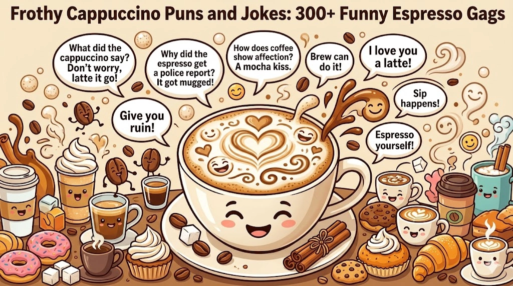 Frothy Cappuccino Puns and Jokes